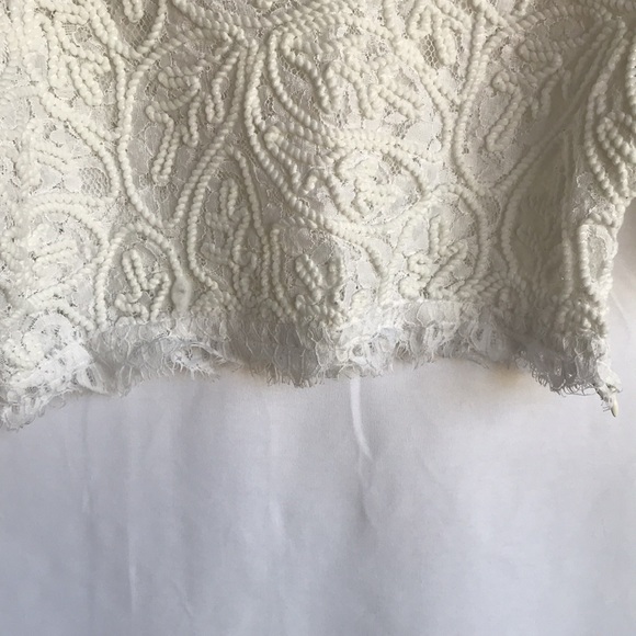 Windsor white brocade crop top with raw edges - Picture 5 of 9